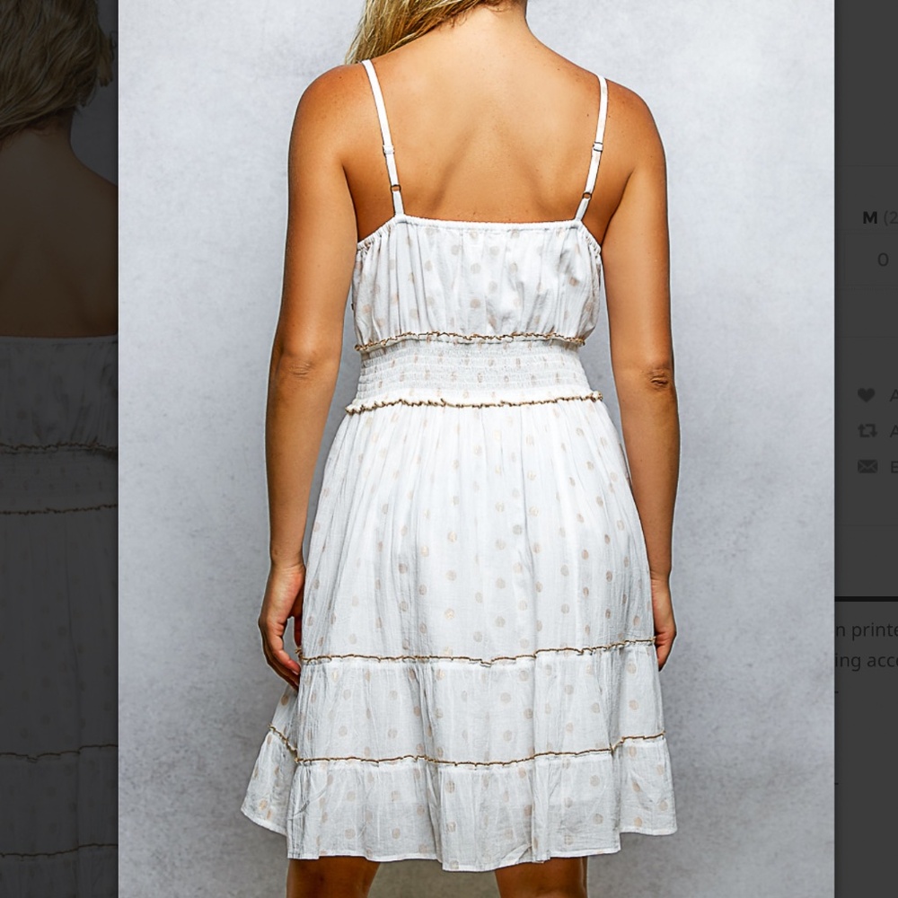 🎉 POL “ BELLE 2 “ POL V-NECK DRESS WITH FLORAL EMBROIDERY 63 - Picture 4 of 5